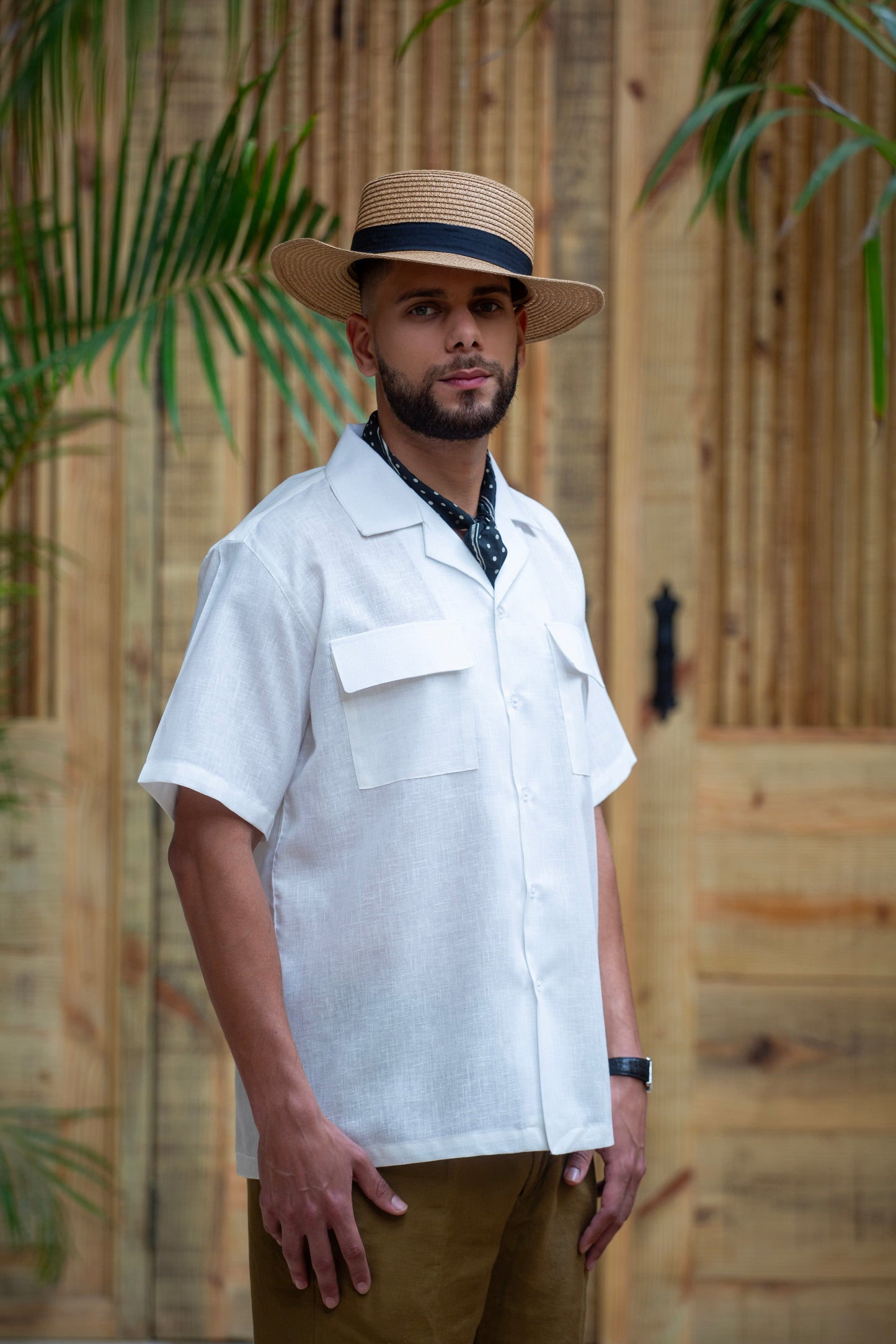 Camisas Mar Dorado Mangas Cortas con bolsillos