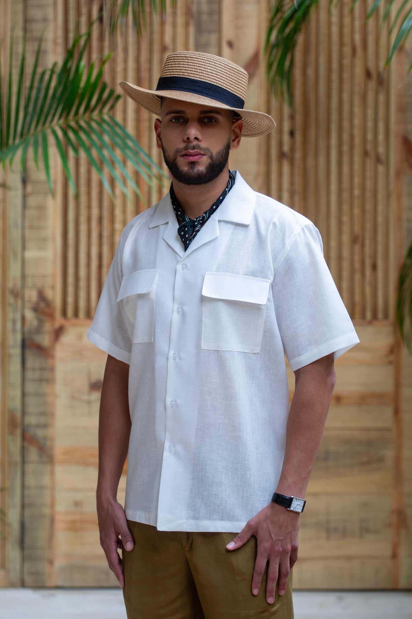 Camisas Mar Dorado Mangas Cortas con bolsillos